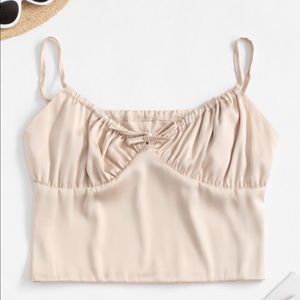 Silky satin champagne cami